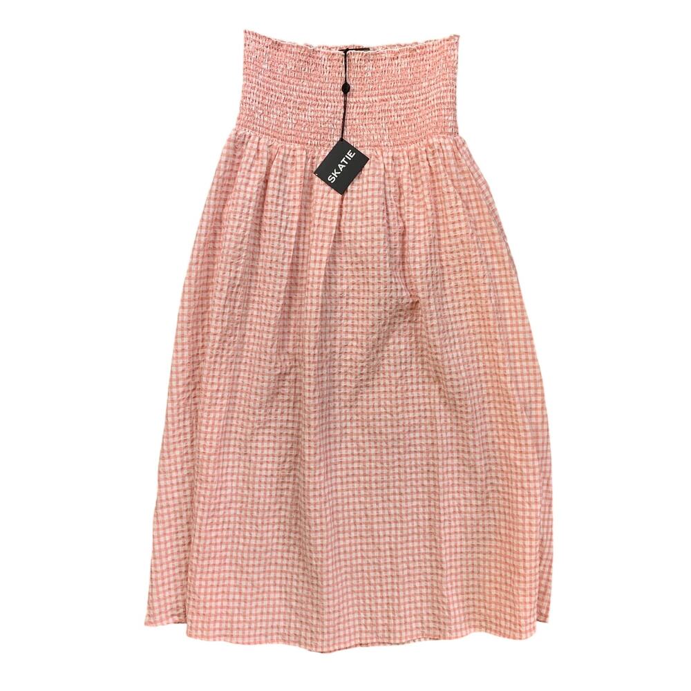 Skatie Summer Skirt Womens S Small Wren Smocked Waistband Gingham Seersucker